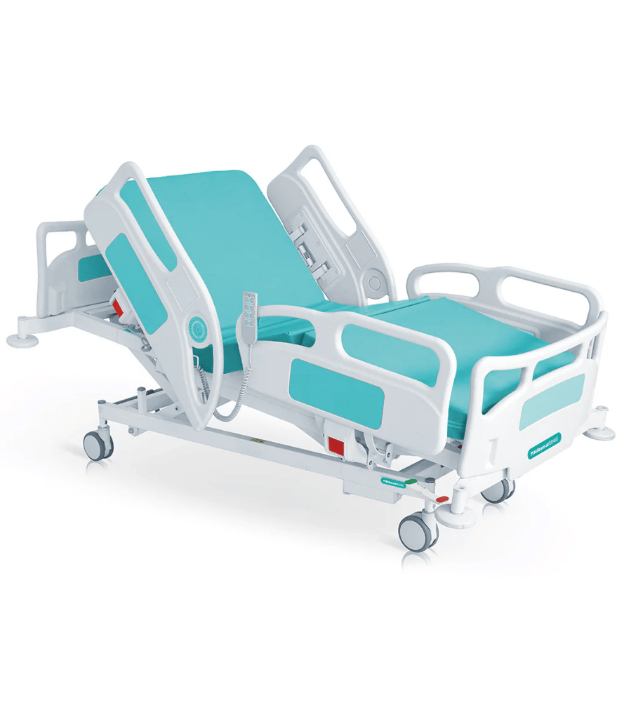 Five function manual hospital bed with adjustable positions for patient care
