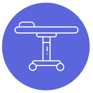 Medical examination tables for clinics and hospitals