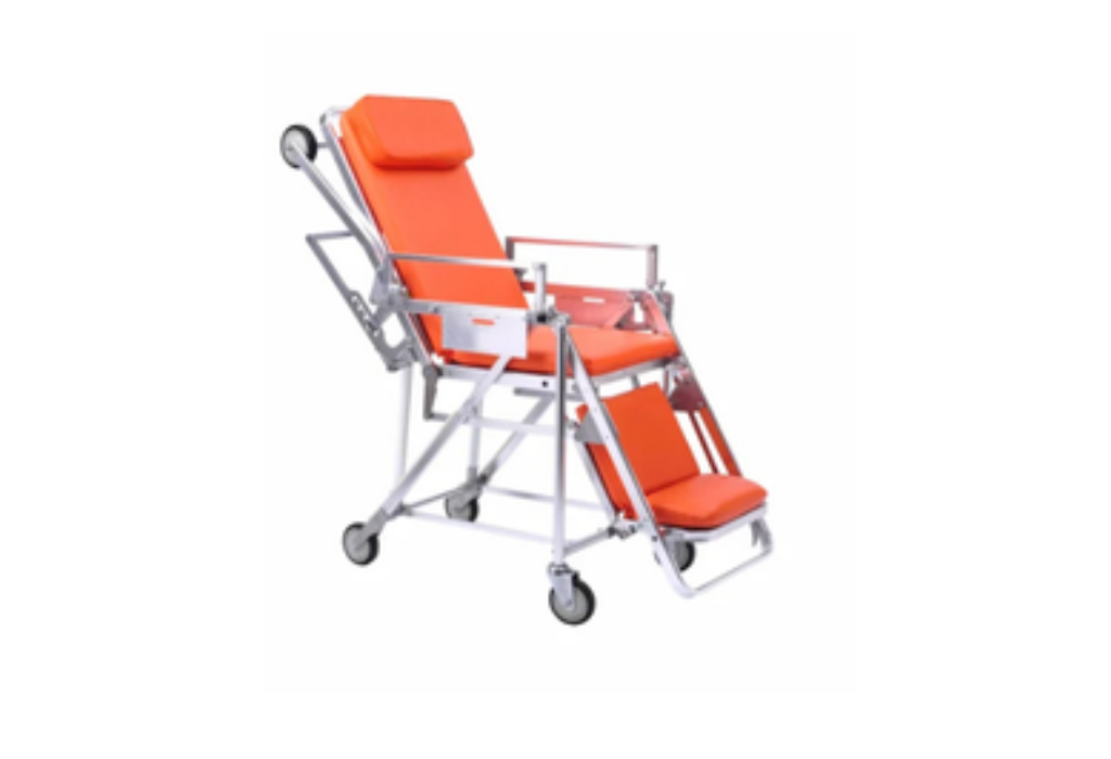 Folding ambulance stair chair stretcher for hospital and emergency use