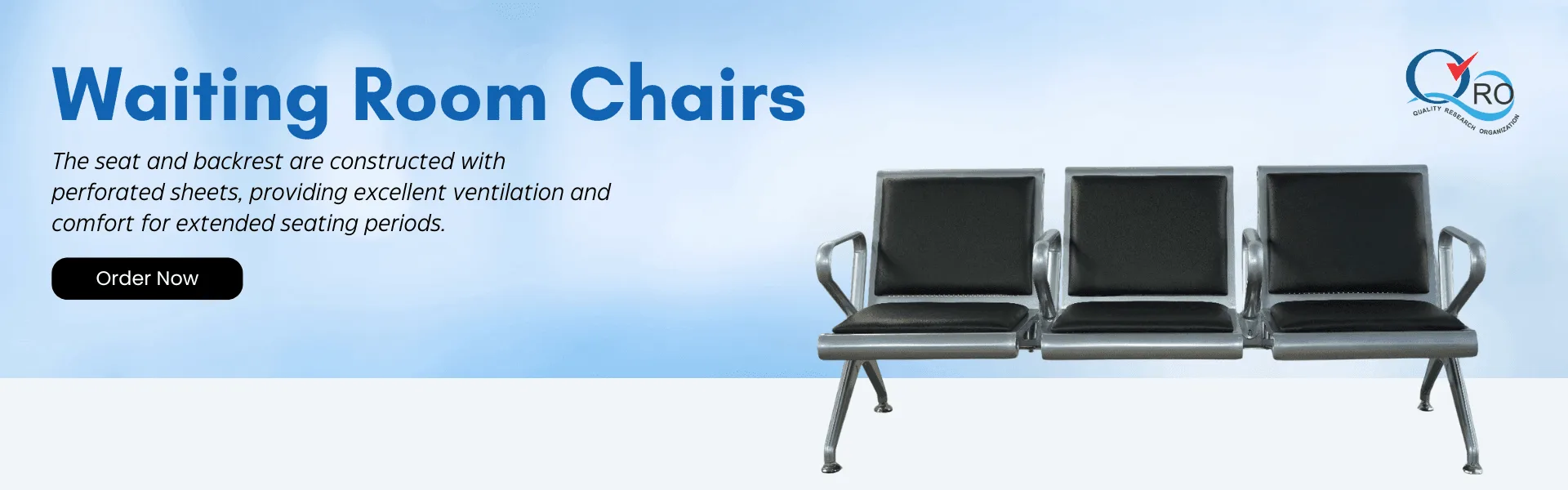 Hospital and airport waiting room chairs for patient and visitor seating