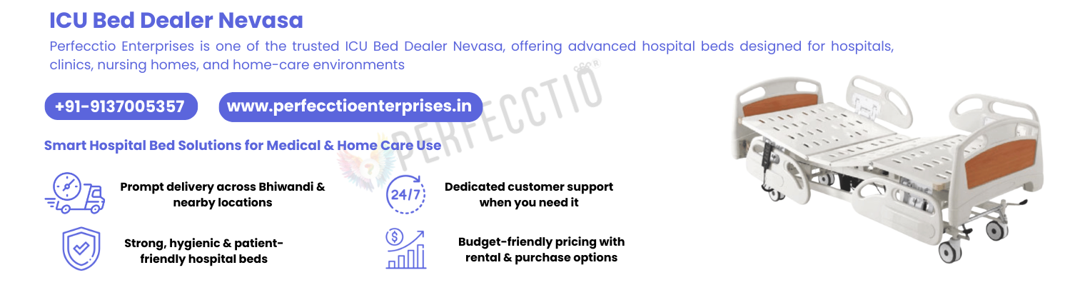 ICU Bed Dealer Nevasa supplying advanced ICU hospital beds for critical care units and healthcare facilities