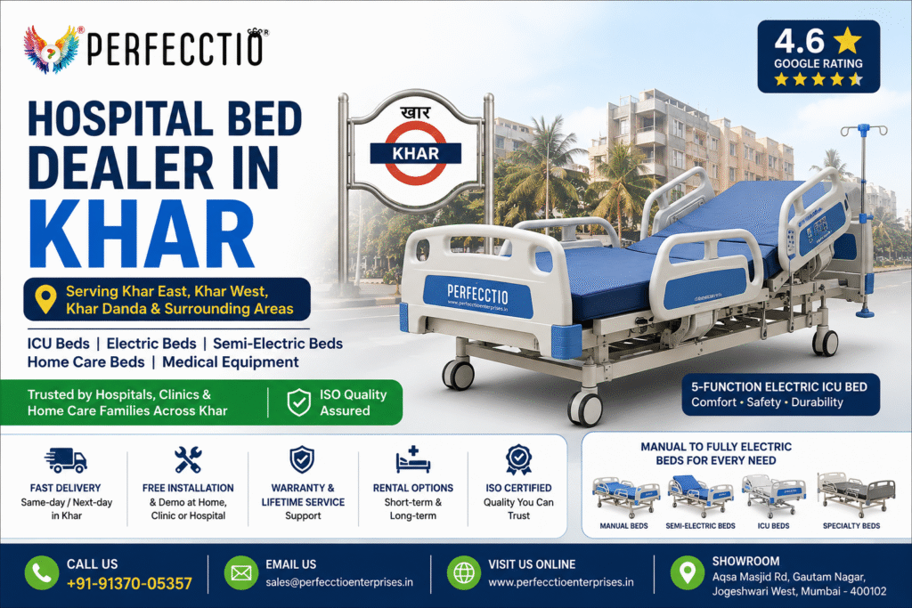 Premium Hospital Bed Supplier in Bandra Mumbai with electric ICU hospital bed by Perfecctio Enterprises