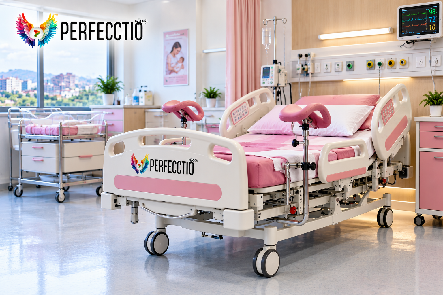 Hospital Bed Manufacturer in Solapur – maternity and gynic bed by Perfecctio Enterprises